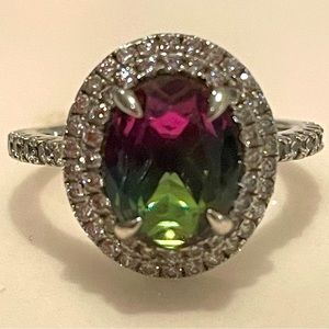 All Around Boutique AAB 925 Green Purple Bicolor Tourmaline Sz6 NWOT